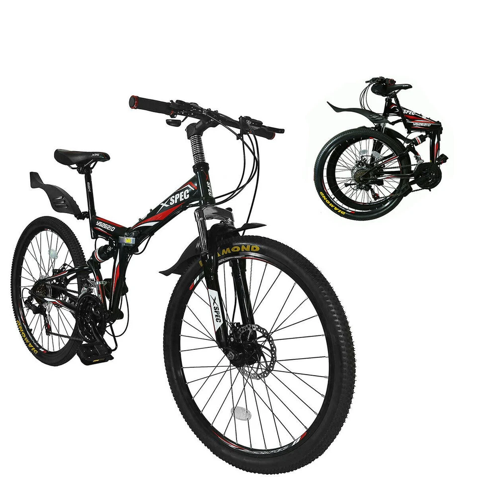 Xspec CRS804604 26 inch Folding Mountain Bike - Black - Image 1 of 1