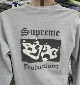 T-Shirt Lunga Manica Grigio Melange SS16 Supreme Productions Taglia M Media - Foto 1 di 10