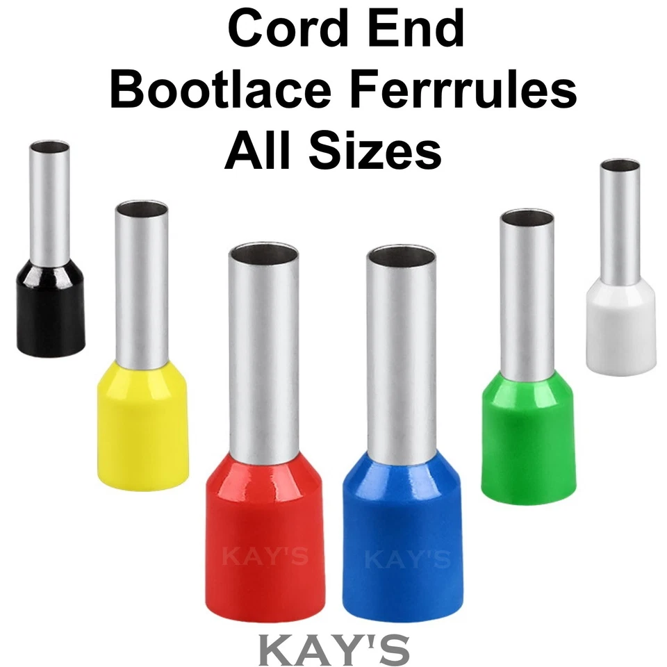 CORD END FERRULES SINGLE CABLE ENTRY WIRING BOOTLACE TERMINALS 0.25mm² - 16mm² - Image 1 of 4
