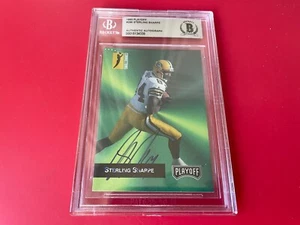 Sterling Sharpe Packers 1993 Playoff Karte signiert Auto Beckett BAS Platte - Bild 1 von 2