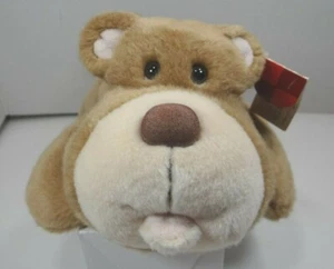 Russ Laying Brown Bear Plush Red Green Bow 12" NWT - Picture 1 of 7