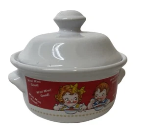 Vintage CAMPBELL SOUP KIDS Crock/Bowl with Lid "M'm! M'm! Good!" 1998 - EUC - Picture 1 of 5
