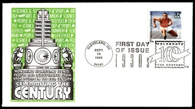 1998 Jesse Owens FDC Celebrating the Century 1930's GAMM Cachet - Image 1 of 2