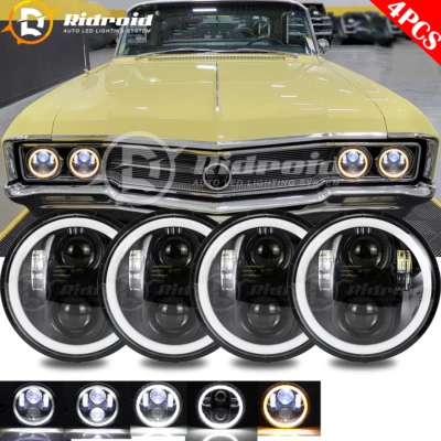 Combo de 4 faros LED de 5,75 pulgadas altos+bajos+halo DRL para Buick Electra Wildcat Foto 1 de 4