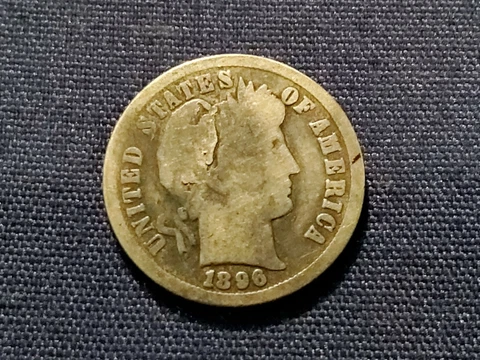 1896 Barber Head Dime Nice Coin Clear Date Cover