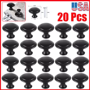 20 X Cabinet Knobs Stainless Steel Door Handles Drawer Kitchen Pulls Matte Black - Picture 1 of 12
