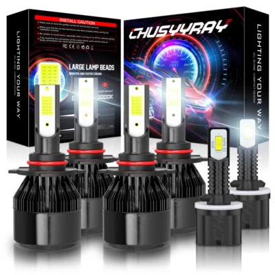 For Buick Century 1997-2003 6x 6000K LED Headlight High Low Beam+Fog Light Bulbs - Image 1 of 4