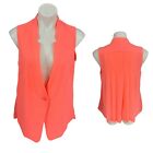 Belle & Sky Blazer Vest Womens Medium Neon Pink Work Office Casual Chiffon