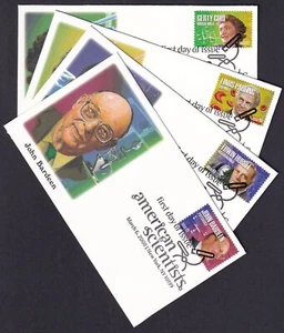 2008 American Scientists 4 designs Sc 4224-4227 41c FDCs with Fleetwood cachets - Picture 1 of 3