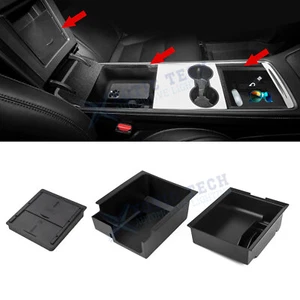 For Tesla Model 3 Y 2021-up Console Armrest Extra Space Cubby Organizer Tray - Foto 1 di 16