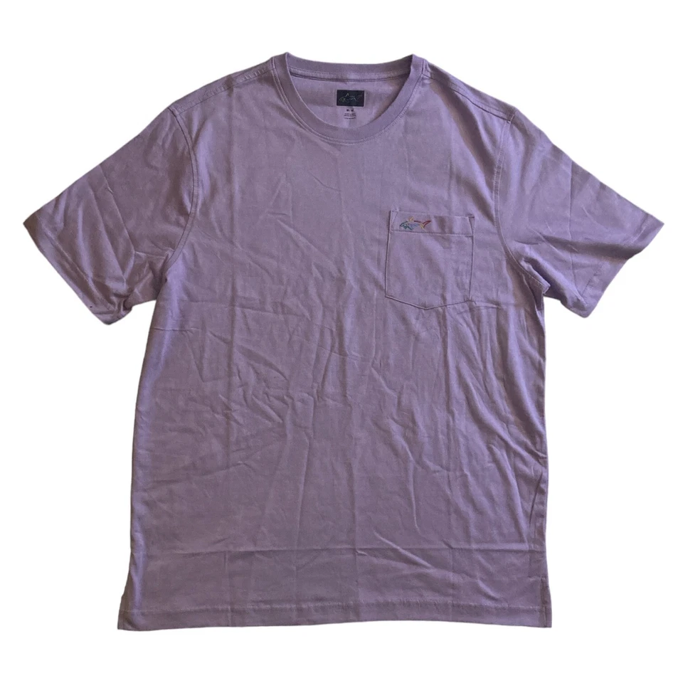 全新带标签 Greg Norman 男式柔软 100% 棉短袖口袋 T 恤丁香微风 XXL — 第 1/1 张图片