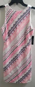 Tahari Asl Midi Dress Women's Sz 4 Ivory/Rose Careerwear - Picture 1 of 13