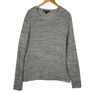 Michael Kors Mens Designer Sweater Large Gray Marled Knit Wool Blend Classic - Picture 1 of 9