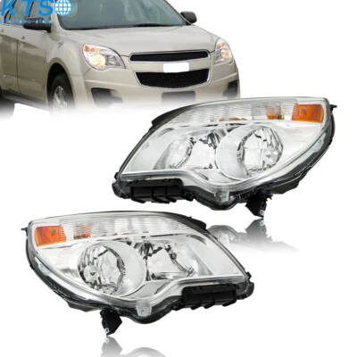 For Chevy Equinox LT/LS 2010-2015 Halogen Type Chrome LH + RH Headlight - Image 1 of 4
