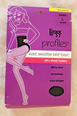 Legg's Firm Control Silky Tights, Size L, Color Black, New With Tags - Image 1 of 4