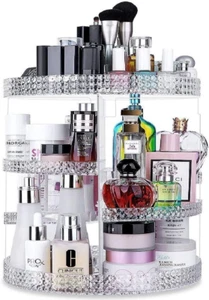 Awenia Makeup Organizer 360-Degree Rotating, Adjustable Acrylic Clear - Picture 1 of 9