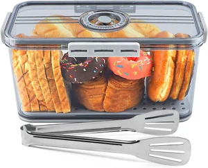 Bread Box for Kitchen Countertop, Homemade Bread Storage Container Airtight Lid - Picture 1 of 11