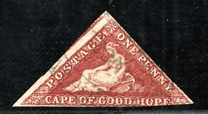 South Africa COGH CAPE TRIANGULAR SG18 1d Oval *CANCELLED* Used Cat £325 XBLUE37 - Picture 1 of 6