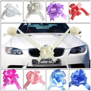 TtS Wedding Car Decoration Kit 7m Poly Ribbon & 5 Large Bows and 7 Metres Ribbon - Picture 1 of 22