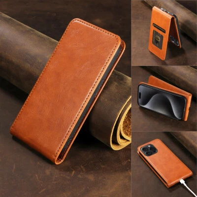 For Google Pixel 9 Pro, Luxury Vertical Up-Down Leather Wallet Stand Case Cover - Image 1 of 4