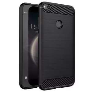 COVER per HUAWEI P8 LITE 2017 - CUSTODIA SILICONE CARBON LOOK NERO - Foto 1 di 8