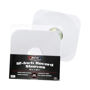 12 Inch Vinyl Record Paper Inner Sleeves - Round Corners - | Pack of 50 White - Foto 1 di 8