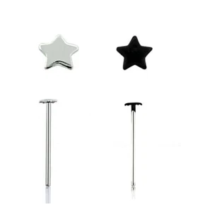 Nasenpiercing,Nasenstecker,Nasenring,Nasenschmuck,925 Silber,Stern,schwarz n32 - Picture 1 of 1