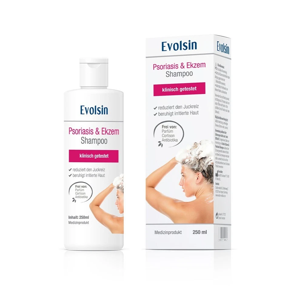 Evolsin® Ekzem & Psoriasis Shampoo Bei Schuppenflechte & Ekzemen I OHNE KORTISON - Bild 1 von 4