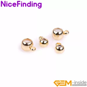 Cuentas de tapón para encontrar extremos de crimpado de sílice rellenas de oro amarillo de 14K para hacer joyas - Imagen 1 de 11
