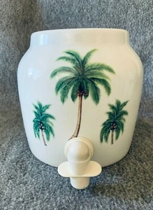 Ceramic Crock Water Dispenser 3 Palms Tropical Themed Design  - Picture 1 of 7