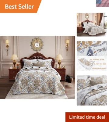 Colcha clásica exuberante cachemira king 128x120 - Conjunto de ropa de cama de lujo para todas las estaciones Foto 1 de 4