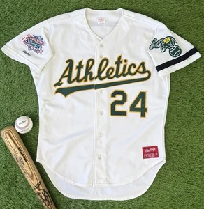 Camiseta Rickey Henderson 1989 Serie Mundial Atletismo Oakland Vintage Auténtica 48 - Imagen 1 de 10