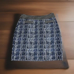 Cabi Size 4 Houndstooth Plaid Skirt U3 - Picture 1 of 8