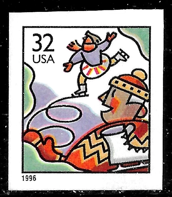HICK GIRL- MNH. U.S. STAMPS   SC#3117   1996  SKATING  IMPERF     M59 - Image 1 of 1