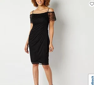 Mujer Vestido de Fiesta Negro Con Correas DJ Jaz Talla 12 Lentejuelas Embellecido Funda - Imagen 1 de 13