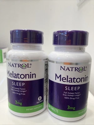 DOIS Natrol Melatonina 3 Mg, Suplemento Dietético para Sono Repousante 60 unidades - Imagem 1 de 3
