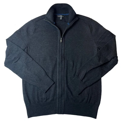 Cárdigan Banana Republic Vintage Y2K Cremallera Completa Lana Merino Tejido Para Hombre Mediano Cuello en V Foto 1 de 4