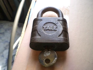 Vintage YALE Messing Super Pin Tumbler Schmieren Graphit Vorhängeschloss Schloss & Schlüssel - Bild 1 von 6