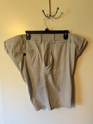 FOUNDRY SUPPLY CO. YOUNG MENS CHINO SHORTS FLAT FRONT KHAKI GREY SIZE 48 - Image 1 of 2