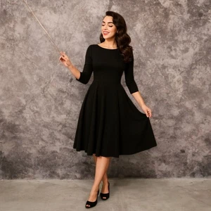 Unique Vintage Sparkle Fit & Flare Midikleid Stretch A-Linie Glitzer Urlaub MED - Bild 1 von 11