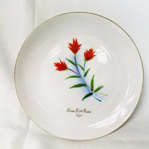 Vintage Norcrest State Flower Series piatto pennello indiano Wyoming buono dorato 7,5" - Foto 1 di 7