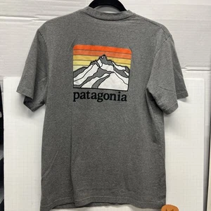Men's grey mountain organic cotton Patagonia Responsibili-tee pocket t shirt S - Picture 1 of 5