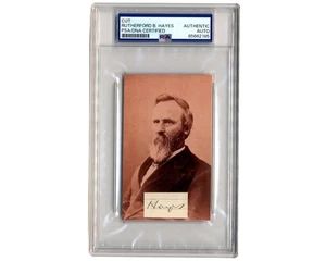 President Rutherford B. Hayes Signed as "Hayes" Over CDV Image PSA Auto - Picture 1 of 2