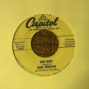 45 RPM Hank Thompson CAPITOL DJ 2553 Johny Henry / Yesterdays Girl VG++ - Picture 1 of 2