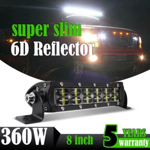 360W 8inch LED Work Light Bar Flood Spot Fog Lamp Offroad SUV Driving Truck 7" - Imagen 1 de 12