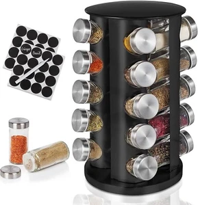 Spice Rack, Spice Rack Organizer for Countertop, Empty 20-Jars Rotating Spice Ra - Picture 1 of 26