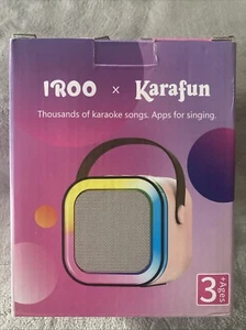 Mini máquina de karaoke - Altavoz inalámbrico con 2 micrófonos - Púrpura - ¡Nuevo! ¡Nunca usado! - Imagen 1 de 6