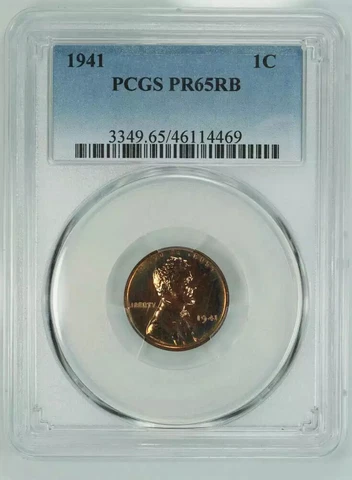 1941 PROOF LINCOLN WHEAT CENT PENNY 1C PCGS CERTIFIED PR 65 RB (469) Cover