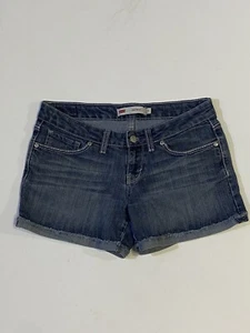 Levis Midi Short Womens Blue Wash Denim Shorts Low Rise size 7 - Picture 1 of 7