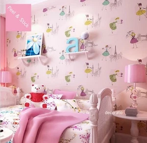 10M PINK FAIRY STICKY BACK PLASTIC WALLPAPER  FABLON UNICORN MERMAID MAGICAL UK - Picture 1 of 7